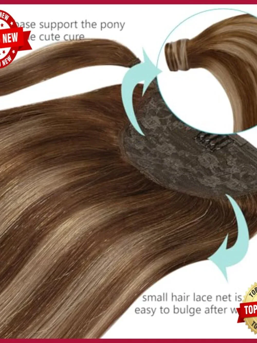 18 Inch Human Hair Ponytail Extension Clip On Straight 80g
